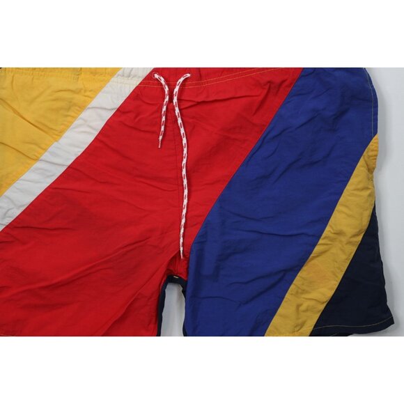 AS IS Vtg 90s Nautica Mens 2XL Spell Out Color Block Lined Shorts Swim Trunks - Picture 3 of 10